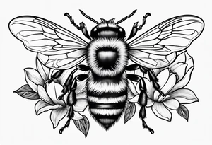 Bumblebee and magnolia tattoo idea