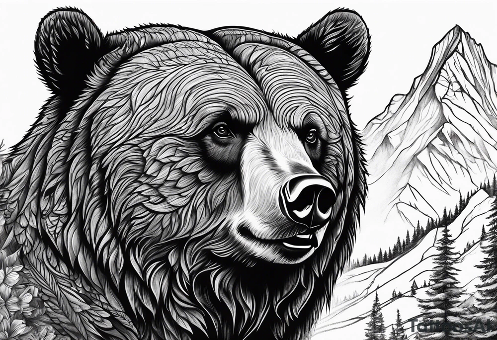 Grizzly bear tattoo idea