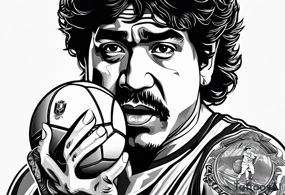 Maradona with a ball tattoo idea