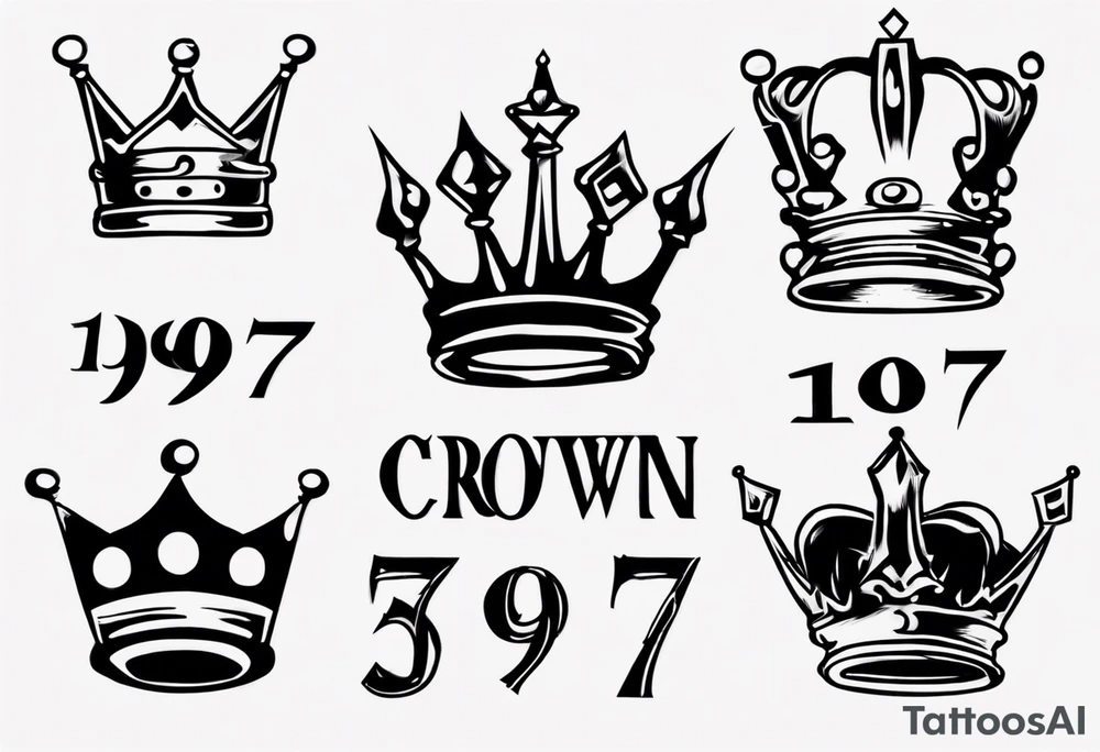 1997 with crown over one of the numbers tattoo idea