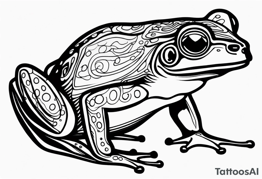 a psychedelic frog tattoo idea