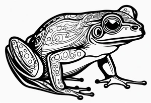 a psychedelic frog tattoo idea