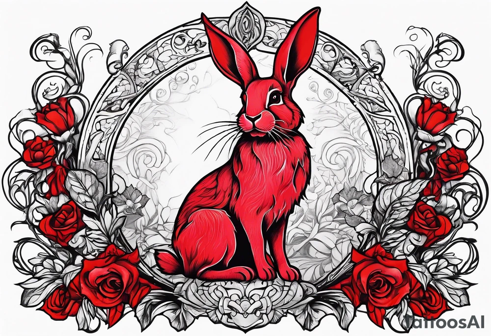 Red queen dead rabbit fairtale tattoo idea