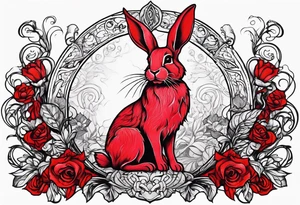 Red queen dead rabbit fairtale tattoo idea