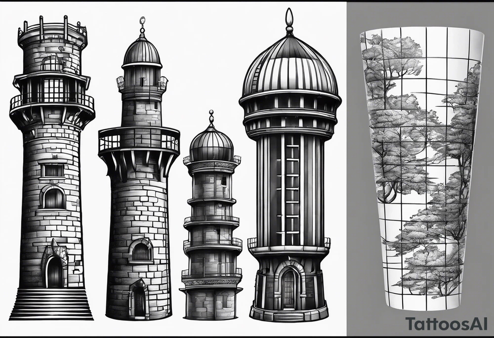 Prison observation tower tattoo idea