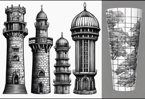 Prison observation tower tattoo idea