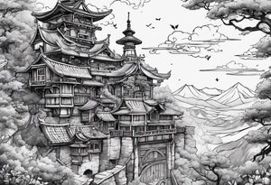 The words "Why not now?" are surrounded by Howel's moving castle tattoo idea