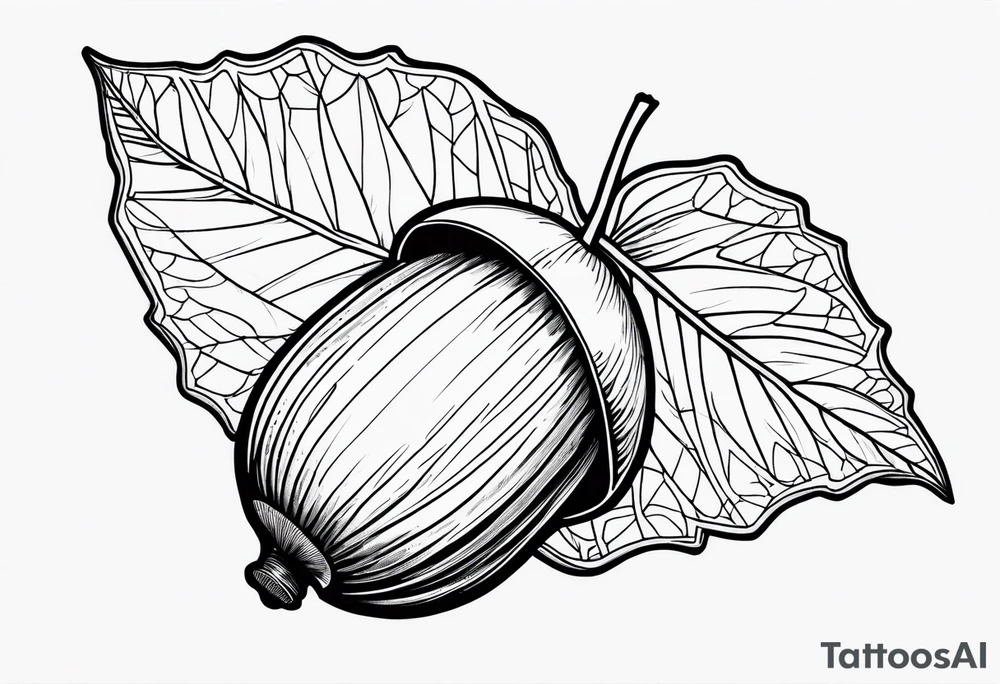 A single acorn tattoo idea