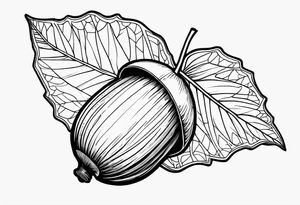 A single acorn tattoo idea