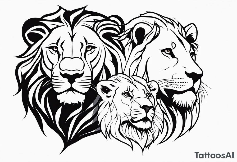 lion and lioness tattoo idea
