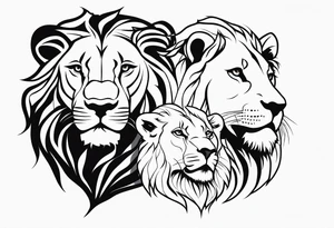 lion and lioness tattoo idea