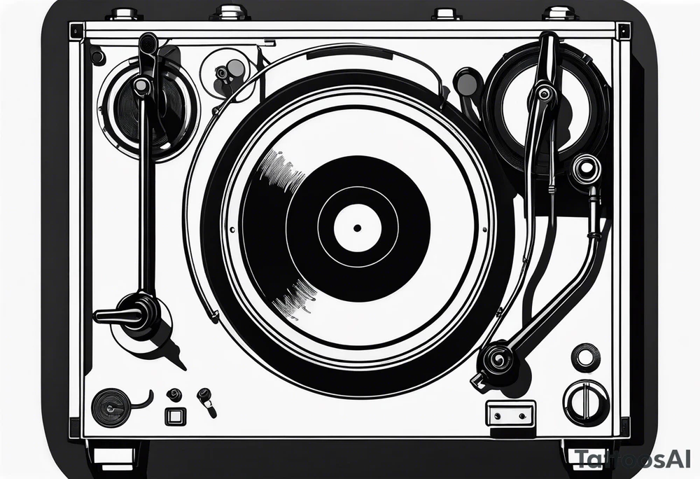 Recordplayer minimalistic fineline drawed in 2D tattoo idea Recordplayer minimalistic fineline drawed in 2D tattoo idea