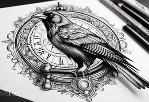 Magnificent with spinning wheel and crow from sleeping beauty tattoo idea
