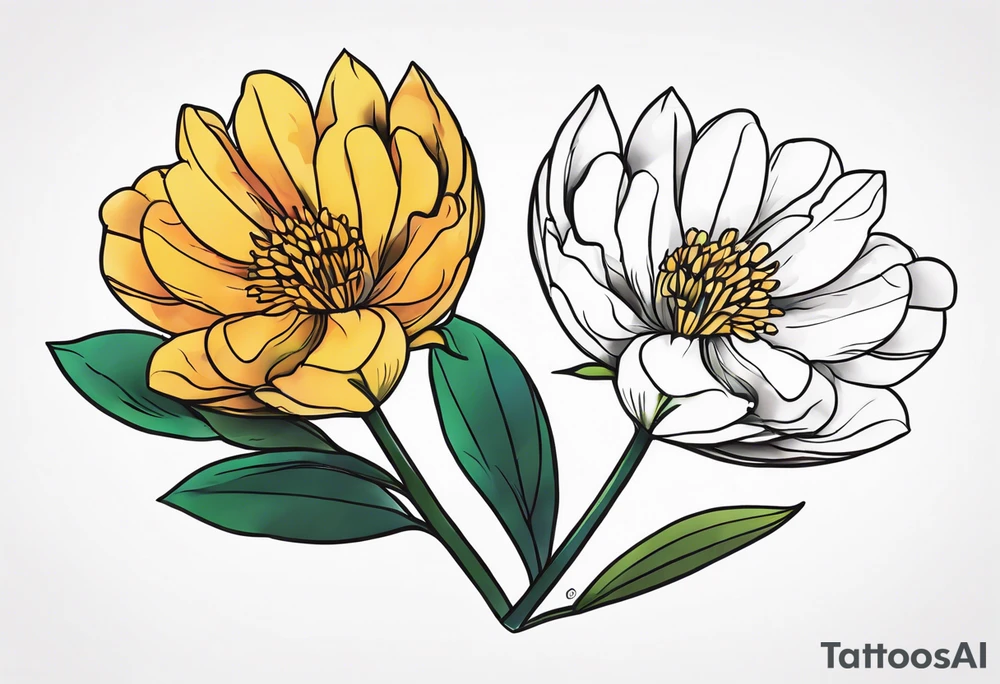 Heather and Tayah as a stem of a flower tattoo idea
