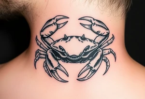 powerful vicious crab ready to defend or attack proudly showing off that a crab is the sign of a cancerg tattoo idea