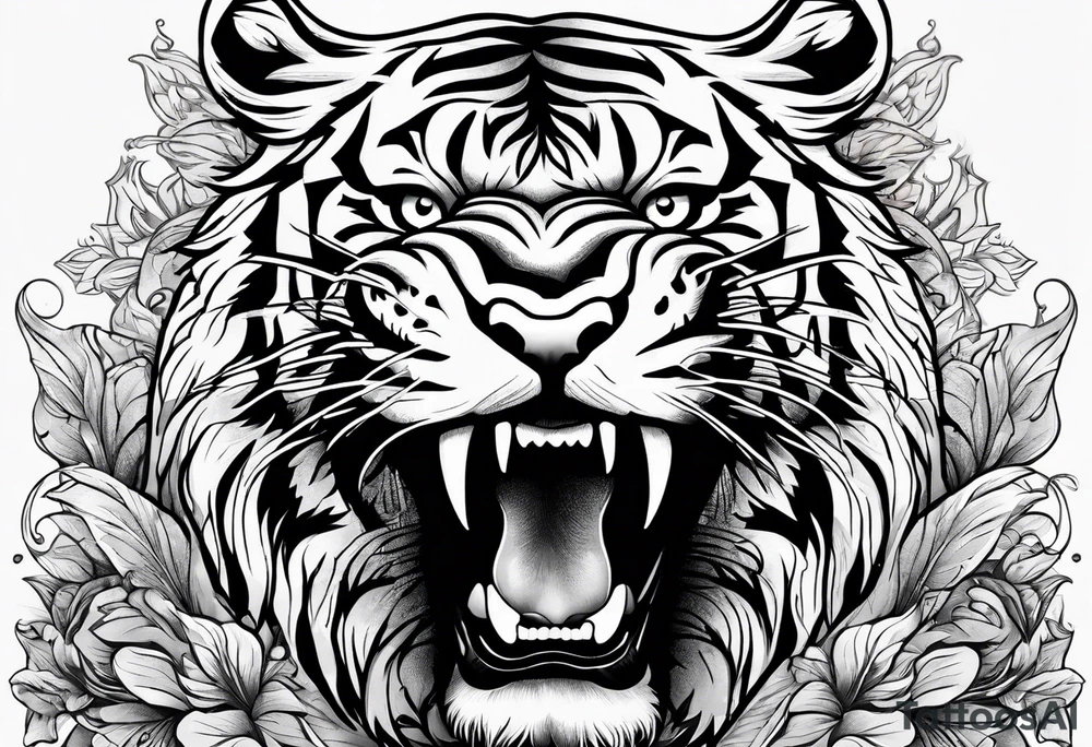 tiger standing up tattoo idea