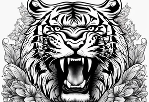 tiger standing up tattoo idea