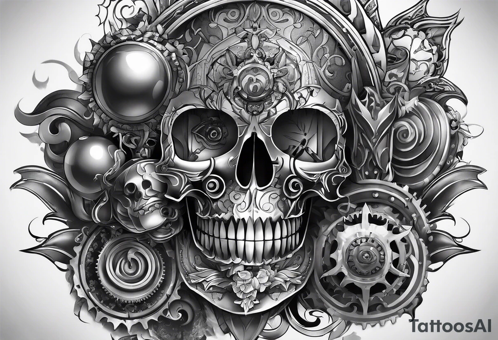 full sleeve mechanical tattoo idea