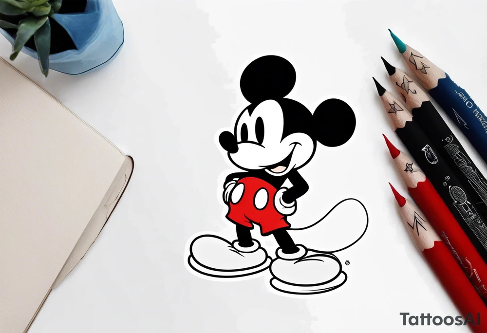 mickey mouse tattoo idea