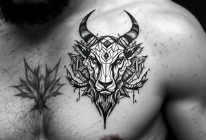 Capricorn head and body y starsign  10x10 cm tattoo idea