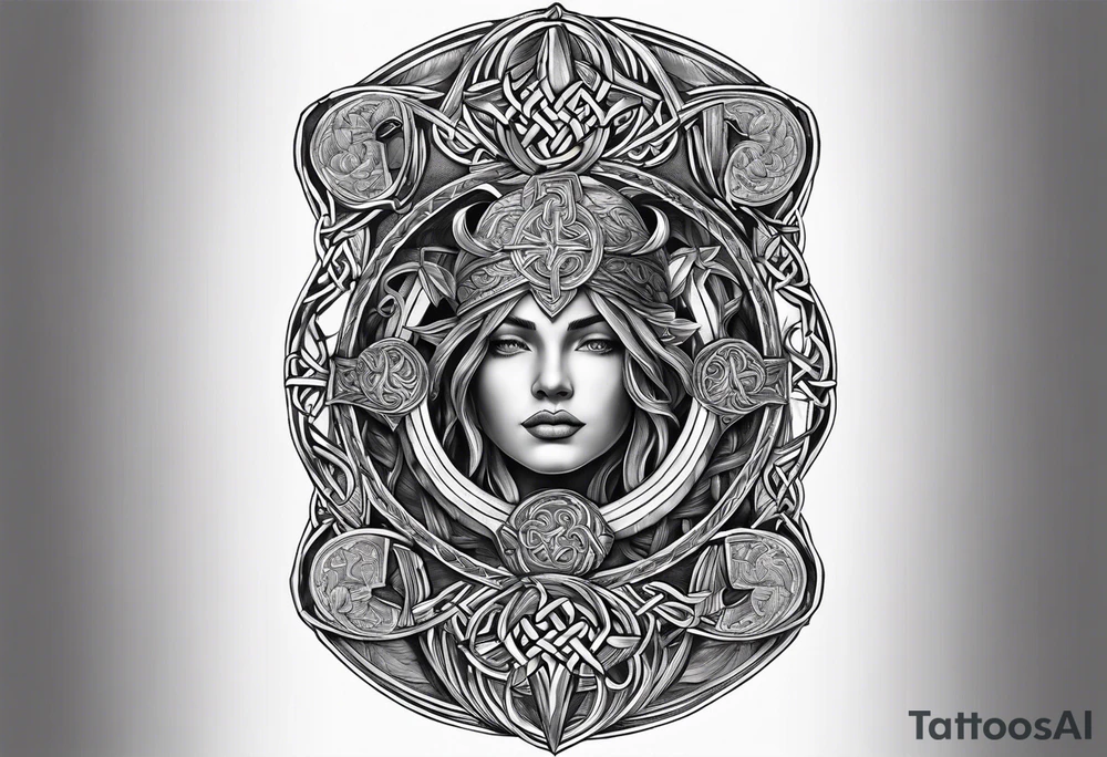 Celtic nautical scene, forearm, half sleeve tattoo idea