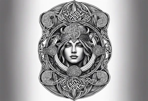 Celtic nautical scene, forearm, half sleeve tattoo idea