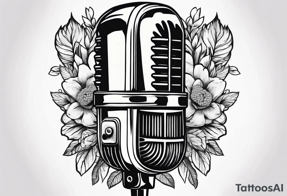 A microphone in nature tattoo idea