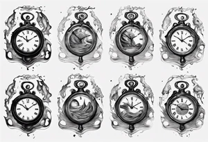 dali melting clock trippy tattoo idea