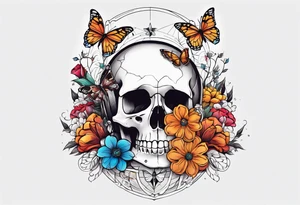 skeleton bones come alive flowers and butterflies
simple design tattoo idea