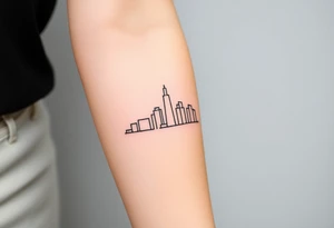 abstract, line drawing of the downtown phoenix arizona skyline tattoo idea