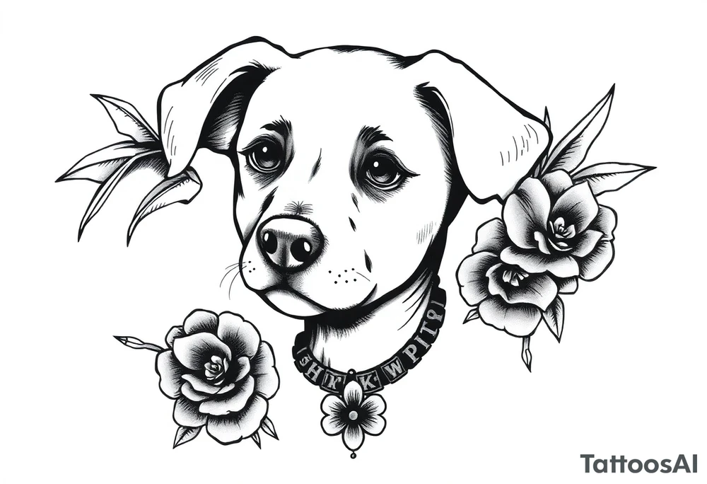 hot puppy goth girl tattoo idea