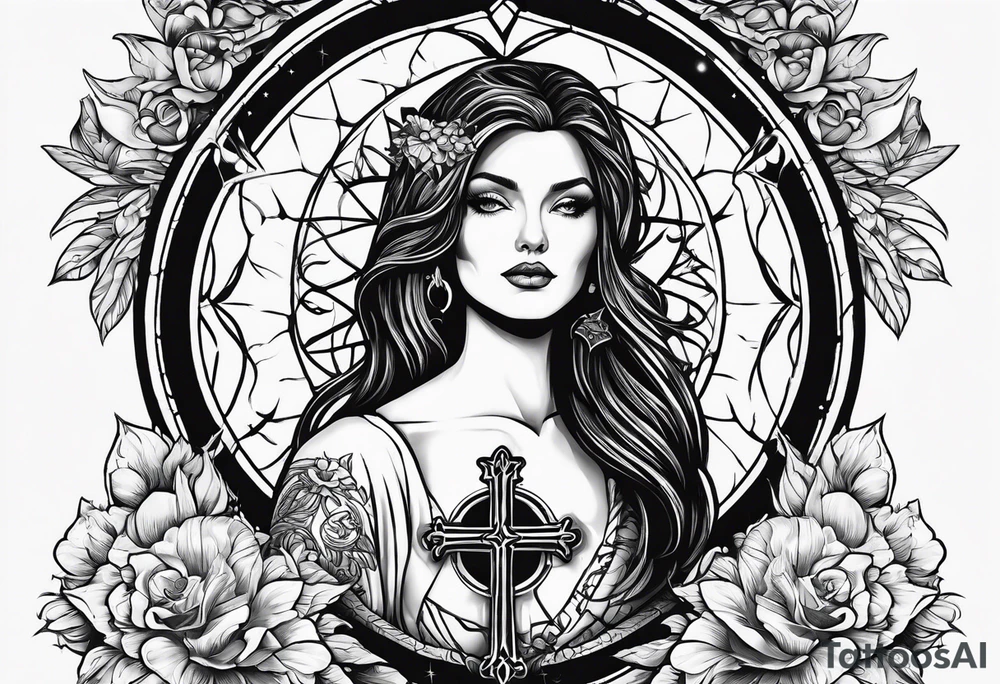 Witchcraft church addiction jail mom farm  cancer zodiac 69 broken blessed lost tattoo idea