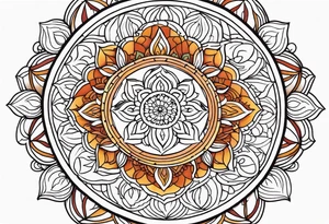 male mandala Knee tattoo in fall colors tattoo idea