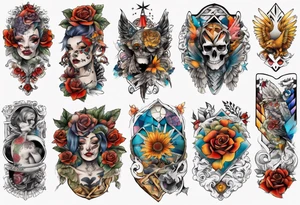 patchwork tattoo for full arms tattoo idea