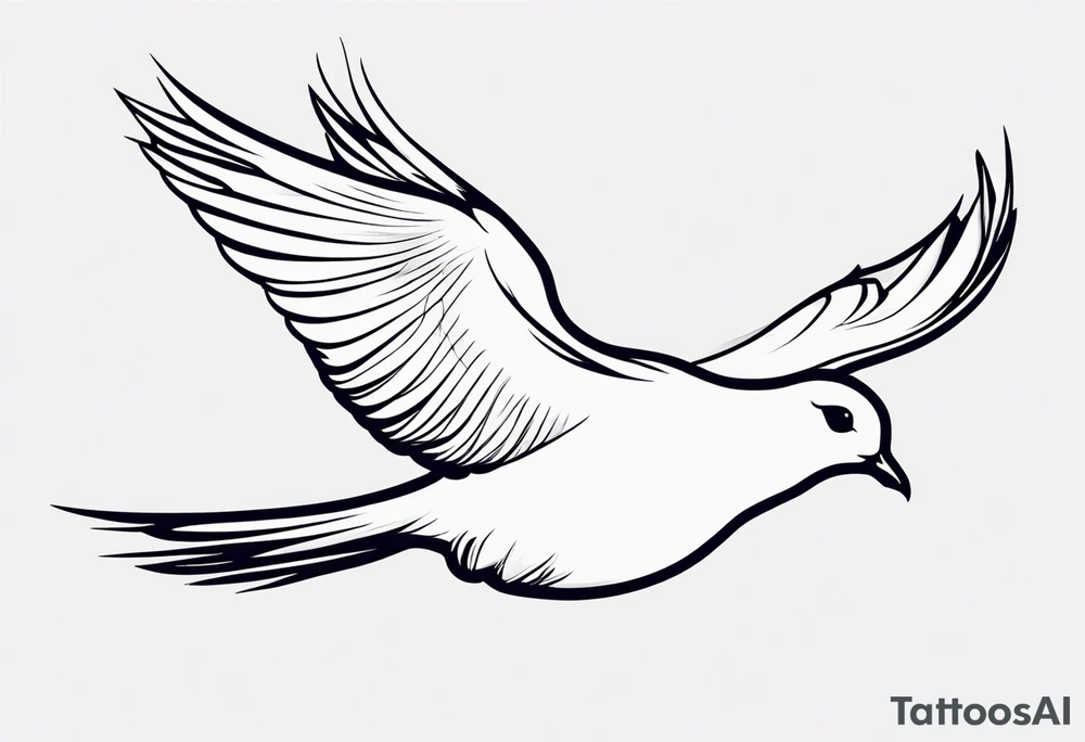 a dove flying to a sitting dove tattoo idea