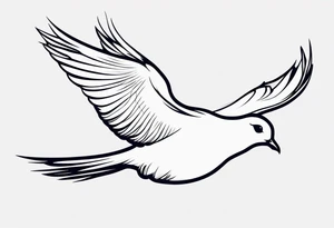a dove flying to a sitting dove tattoo idea