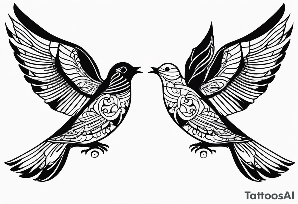 doves silhouettes tattoo idea