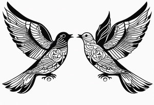 doves silhouettes tattoo idea