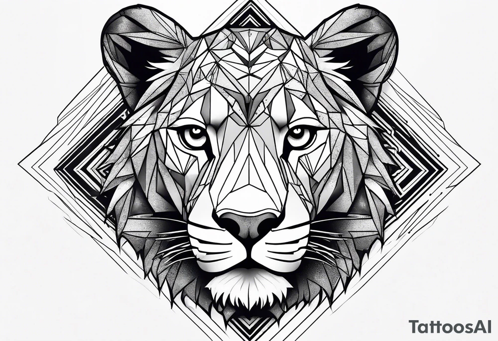 diamond in a lioness tattoo idea