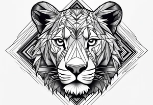 diamond in a lioness tattoo idea