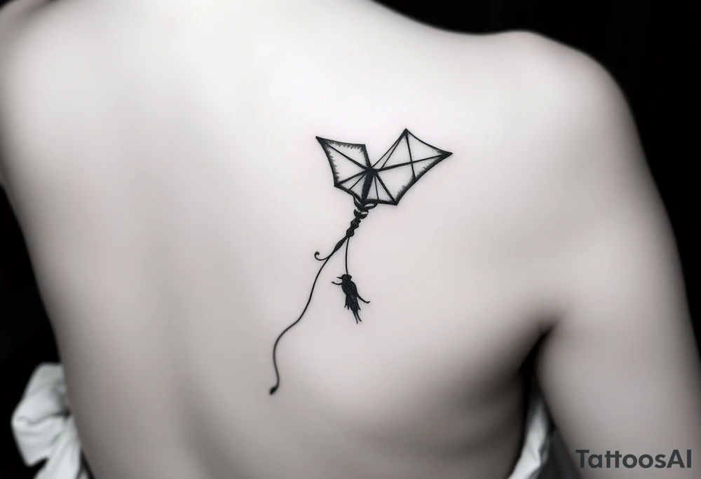 Dark Alice in wonderland kite tattoo idea