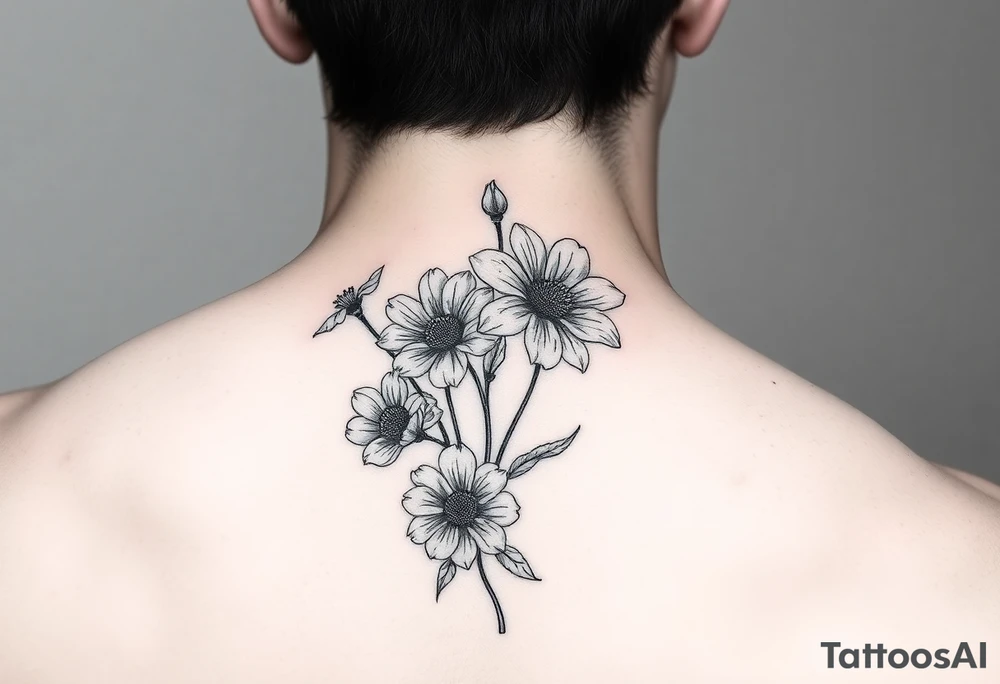 Minimalistic flowers tattoo idea