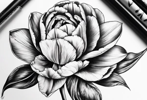 Tulip flower with music note tattoo idea