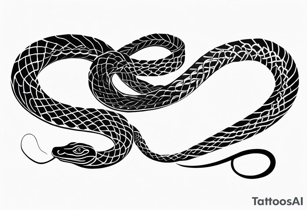 Long Double head snake tattoo for placement along the spine in japanese style to symbolise a journey of healing and transformation with reference to being a twin tattoo idea