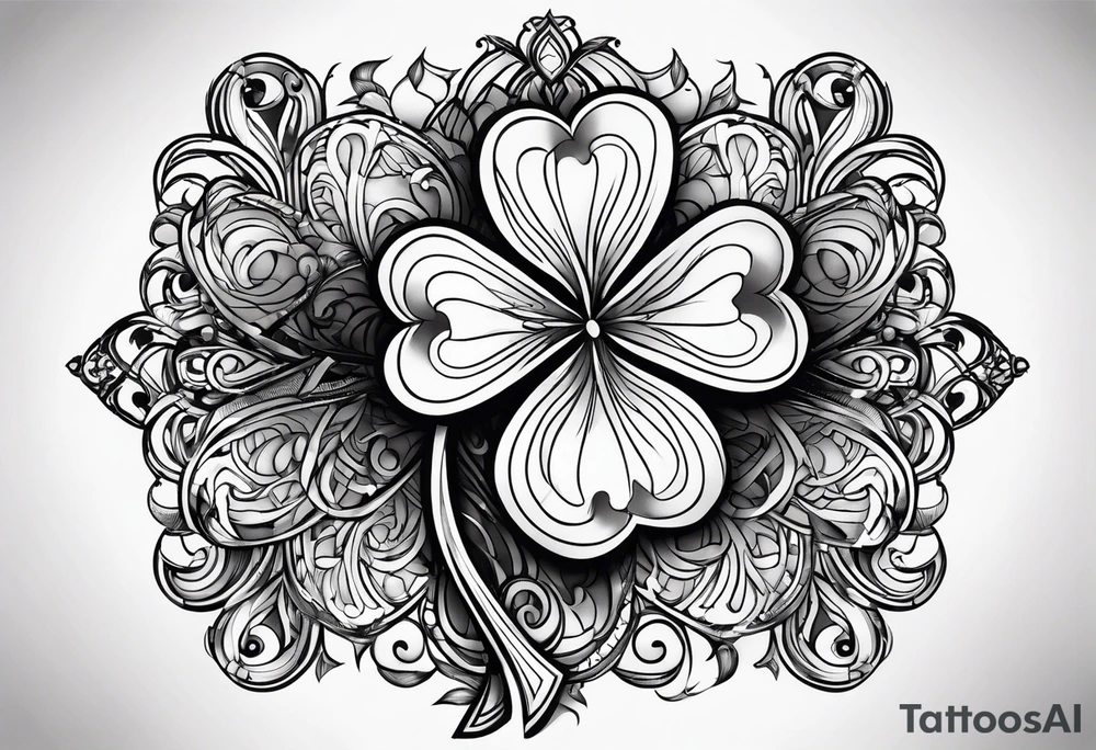 four-leaf clover tattoo idea