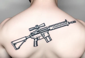 Rifle woth ochoa inside of it tattoo idea