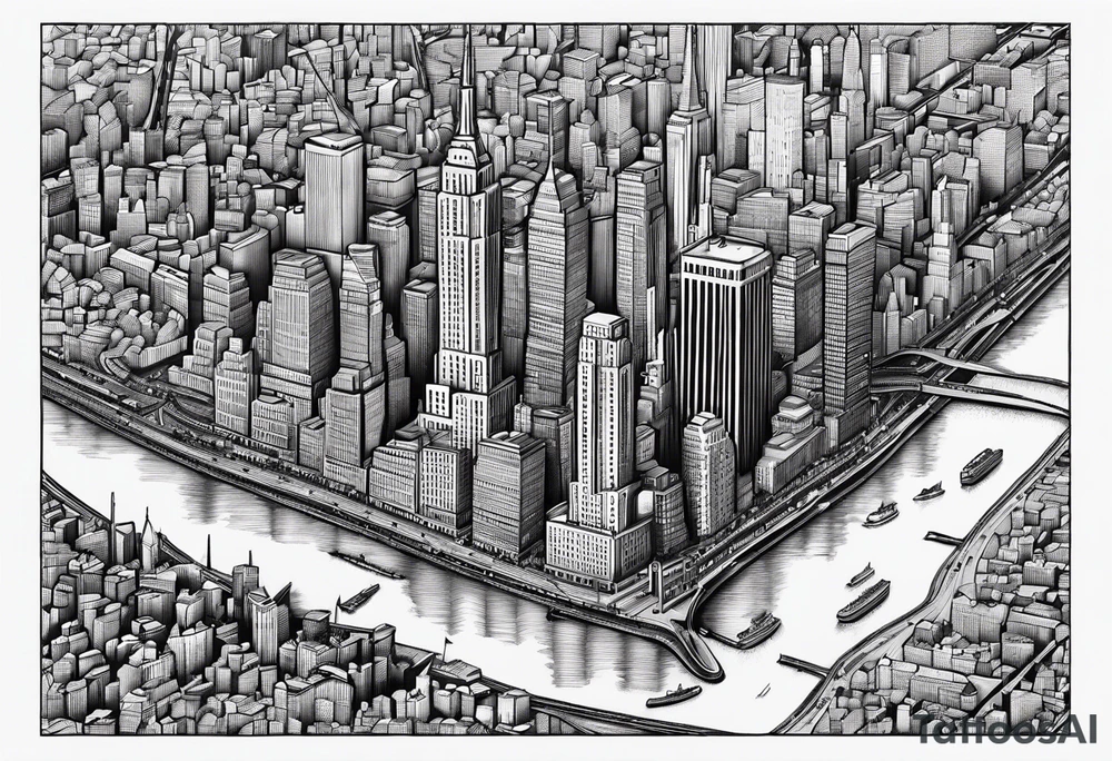 map of New York tattoo idea