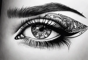 dead girl face ,with eye reflection.
piano reflection tattoo idea
