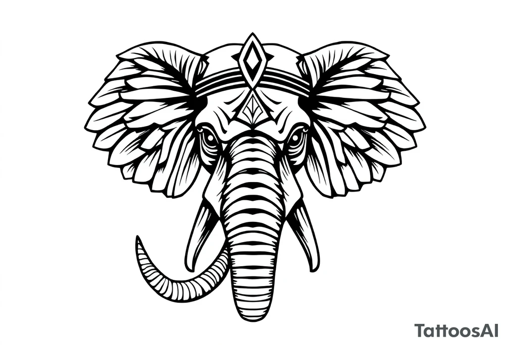 A Egyptian elephant’s face tattoo idea