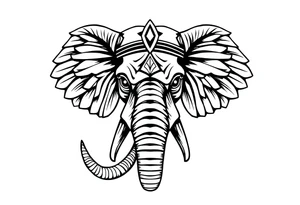 A Egyptian elephant’s face tattoo idea